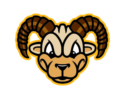 Isolated head of Rodney the Ram