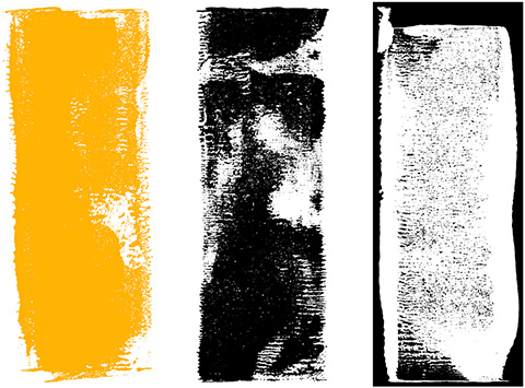 Example of ink roll textures used in branding materials